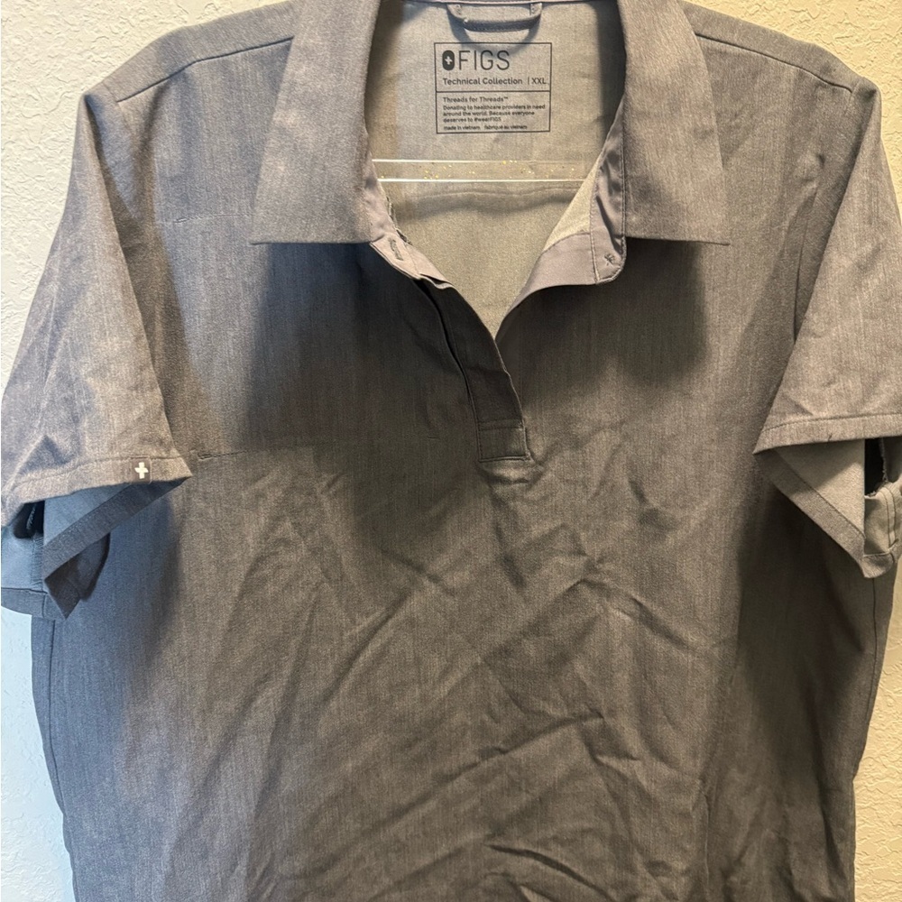FIGS Grey Scrub Top with Collar size XXL
